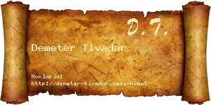 Demeter Tivadar névjegykártya