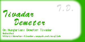 tivadar demeter business card